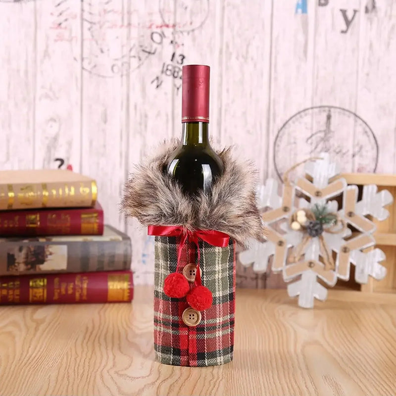 enfeite de natal capa para garrafa de vinho